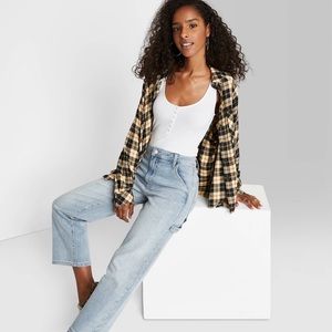 Women's Snap Placket Bodysuit - Wild Fable